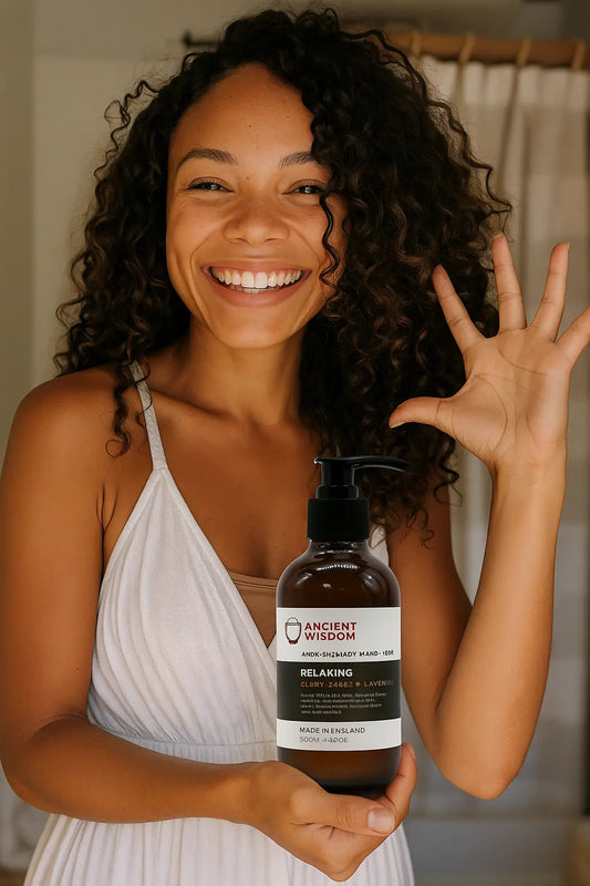 Hand & Body Lotion Routine — Ancient Wisdom relaxing lotion, quick post-shower hydration