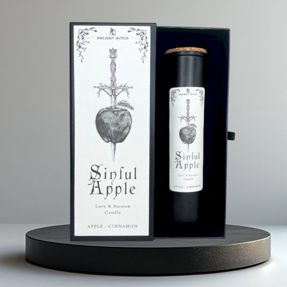 Lumaysa Ritual Candle Sinful Apple Love & Passion Edition with matte black box and apple cinnamon scent
