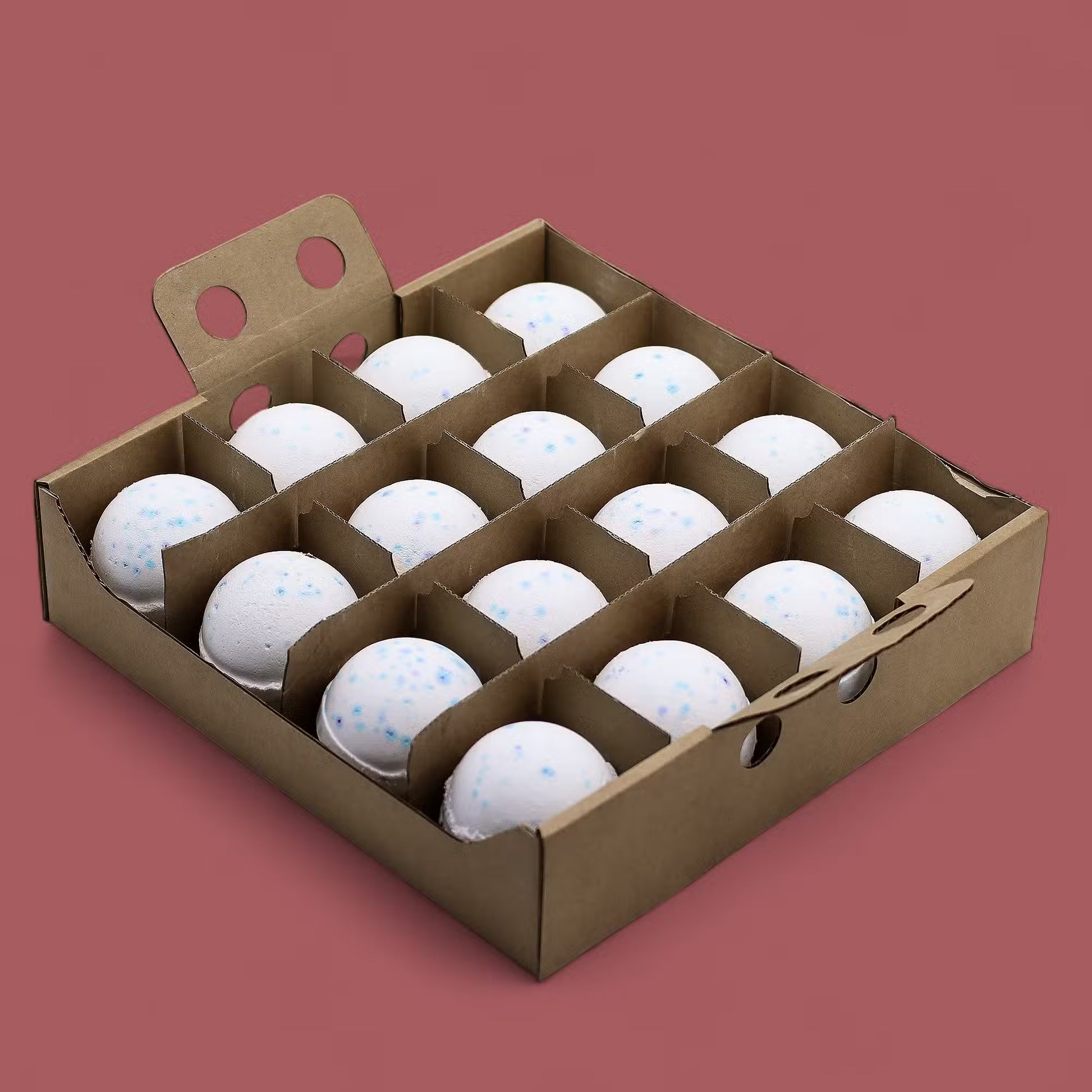Lumaysa Ocean Breeze spa bath bomb set of 16 in eco-friendly cardboard packaging, premium handmade bath bombs gift box for wellness and self-care