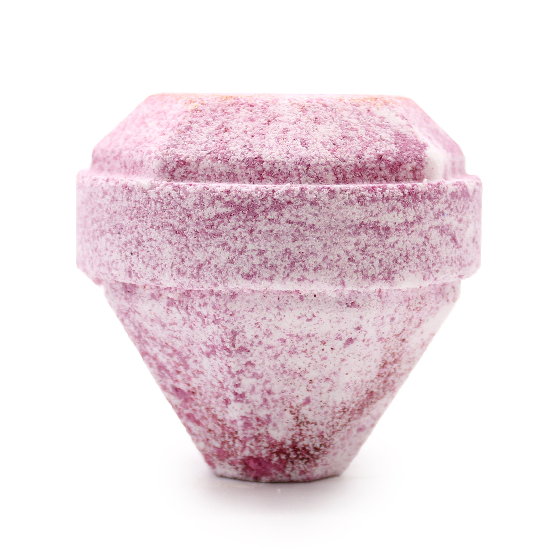 Lumaysa Gemstone Bath Bomb – Very Berry scent, handcrafted pink crystal bath bomb with a faceted gemstone shape, made in the UK