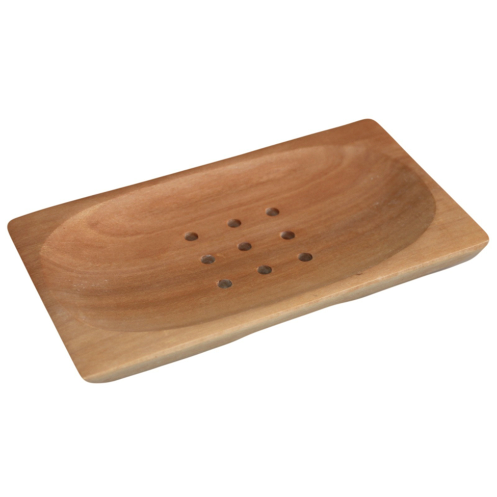 Lumaysa classic mahogany wood soap dish with drainage holes for keeping soap dry