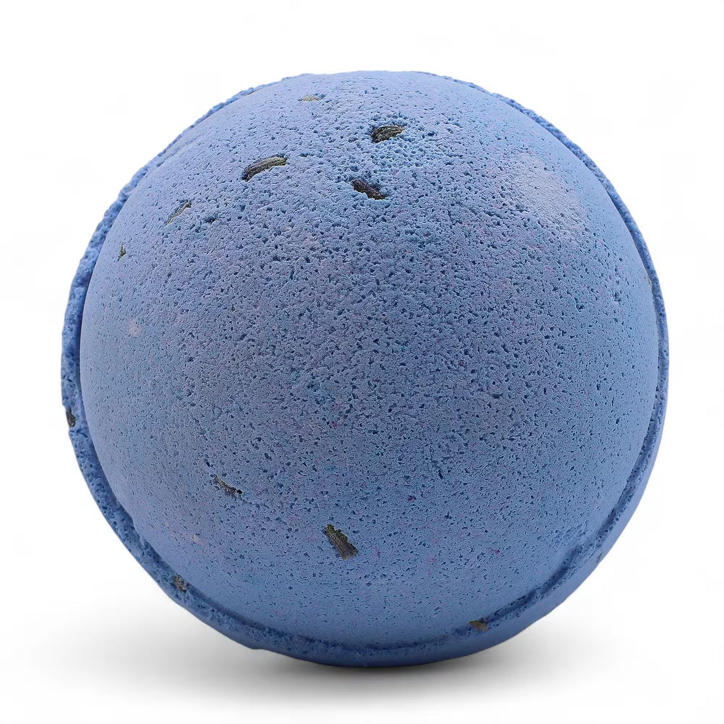 Single Lumaysa Midnight Calm lavender bath bomb close-up showing smooth texture and natural lavender seed details