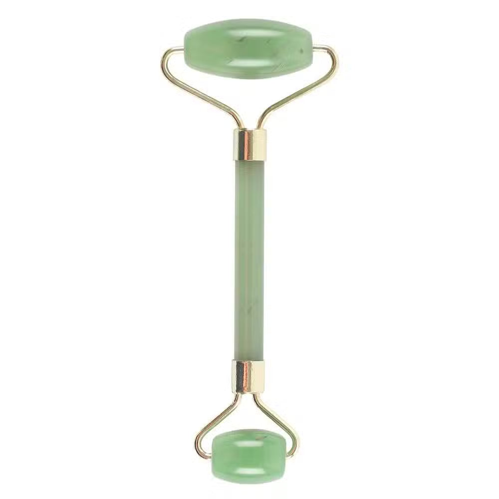 Lumaysa Gemstone Glow jade facial roller with natural green jade stone and gold-toned brass frame