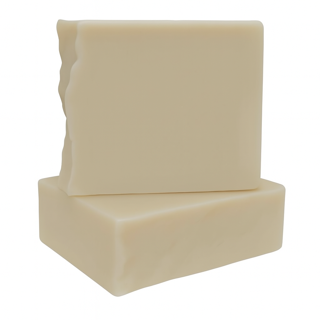 Lumaysa Donkey Milk & Olive Oil Soap – creamy natural bar stacked, showing its smooth handmade texture.