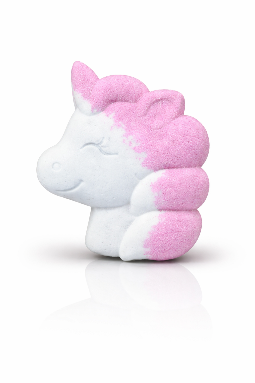 Unicorn bath bomb with pink and white colours – passion fruit scented kids bath fizz (100g)