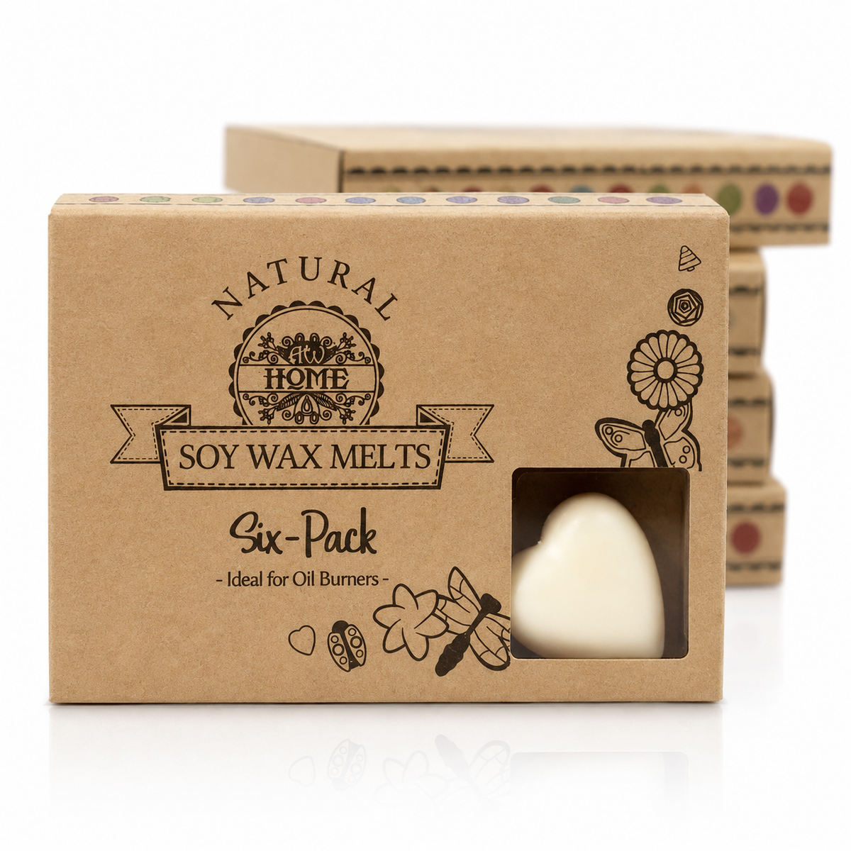 Cinnamon and Orange soy wax melts gift box with six heart-shaped melts
