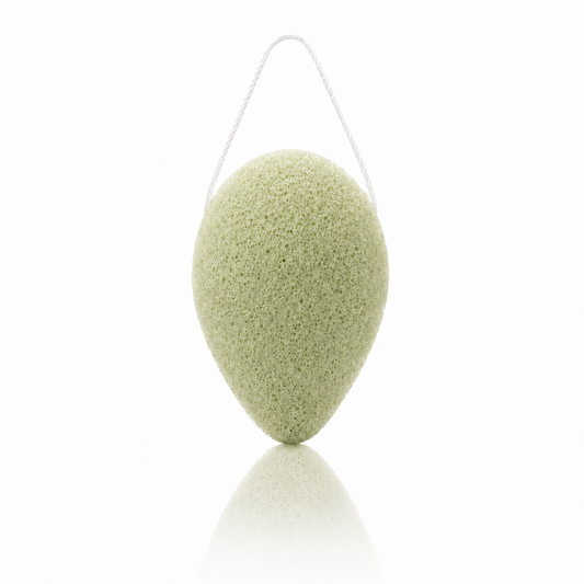 Aloe vera konjac facial sponge  on a clean white background.