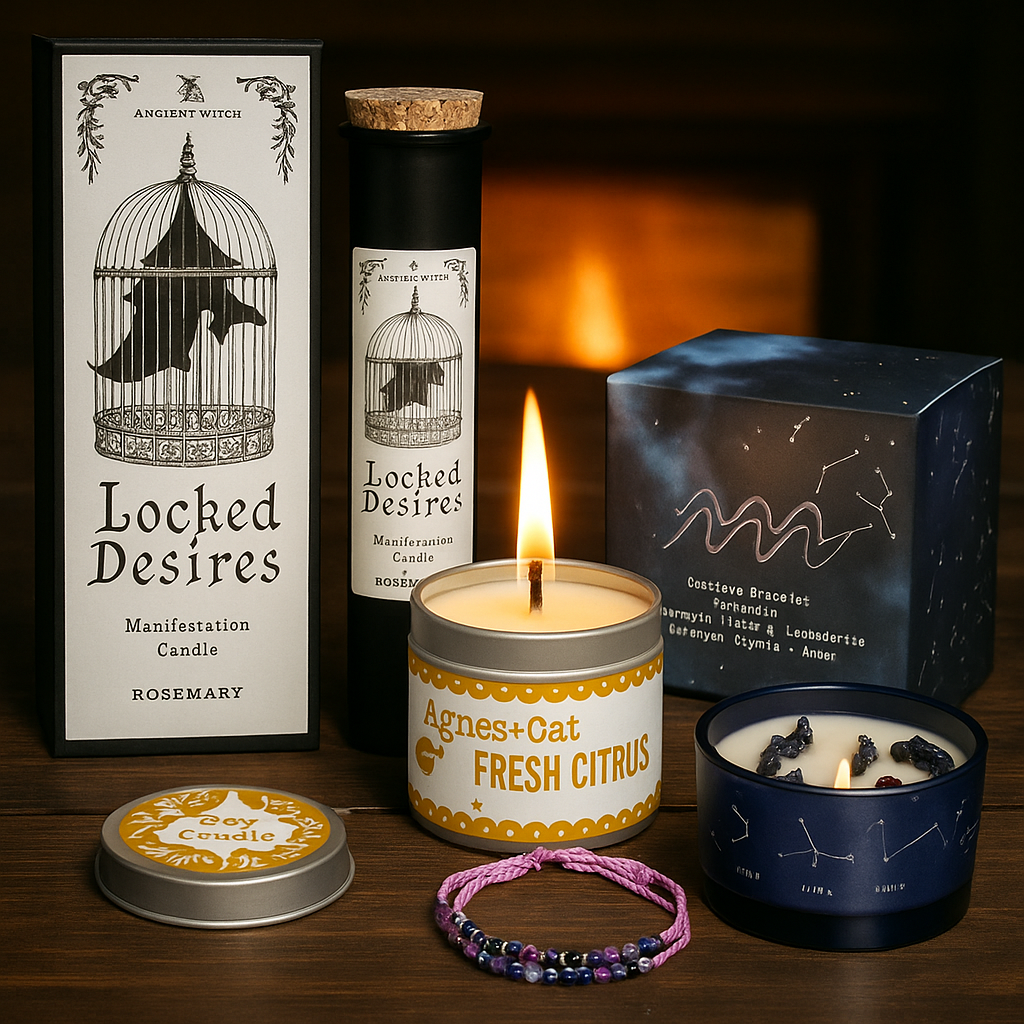 Handmade soy candles with rosemary & citrus – cozy aromatherapy scene