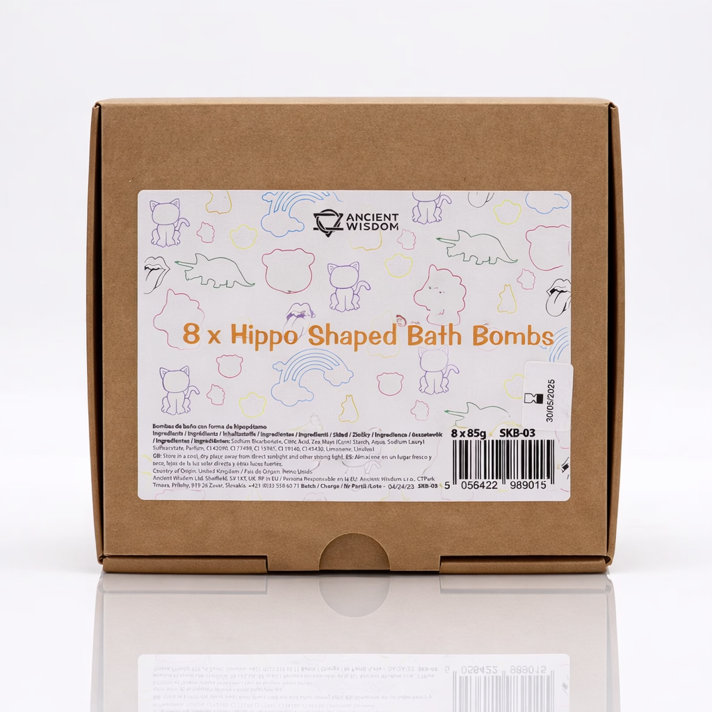 Hippo shaped bath bombs gift box – 8 pack citrus bath bombs for kids by Lumaysa
