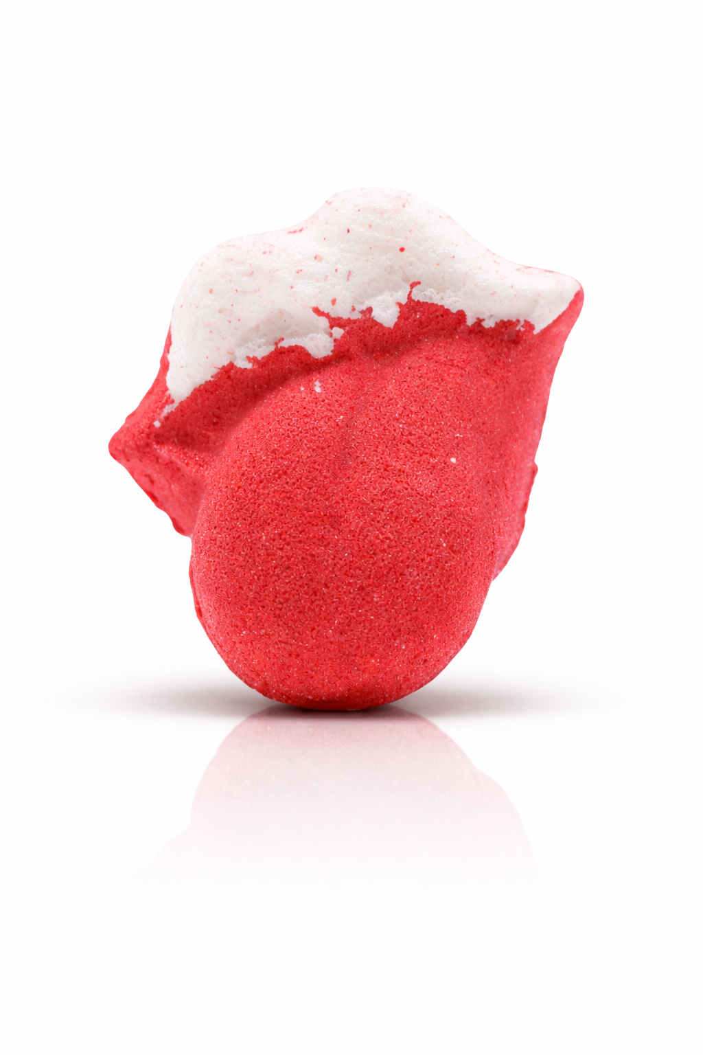 Lips shaped bath bomb raspberry and pomegranate colourful fruity bath fizz for kids and adults