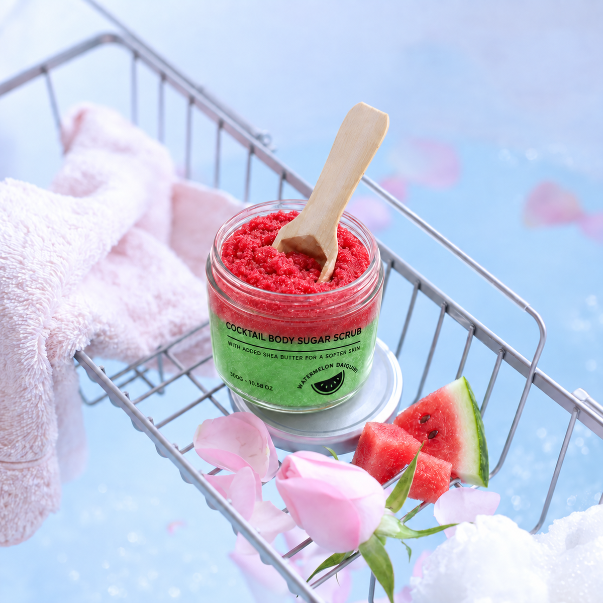 Wassermelonen-Daiquiri-Zucker-Körperpeeling mit Sheabutter (300 g)