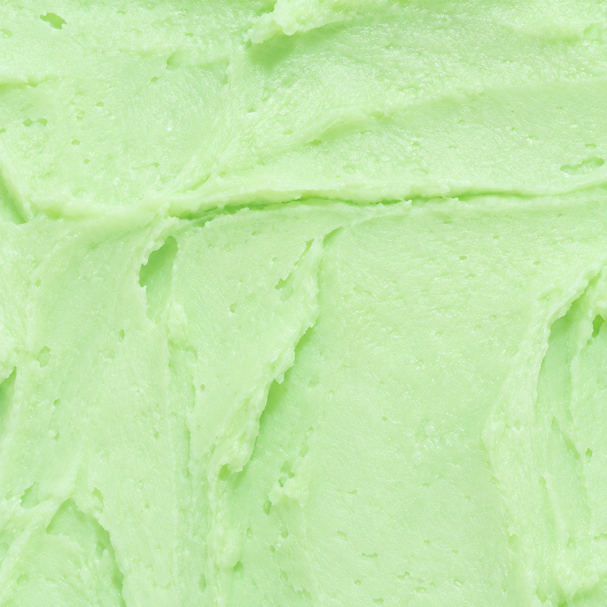 Close-up of the soft, creamy pale-green texture of Gooseberry & White Tea Whipped Soap.