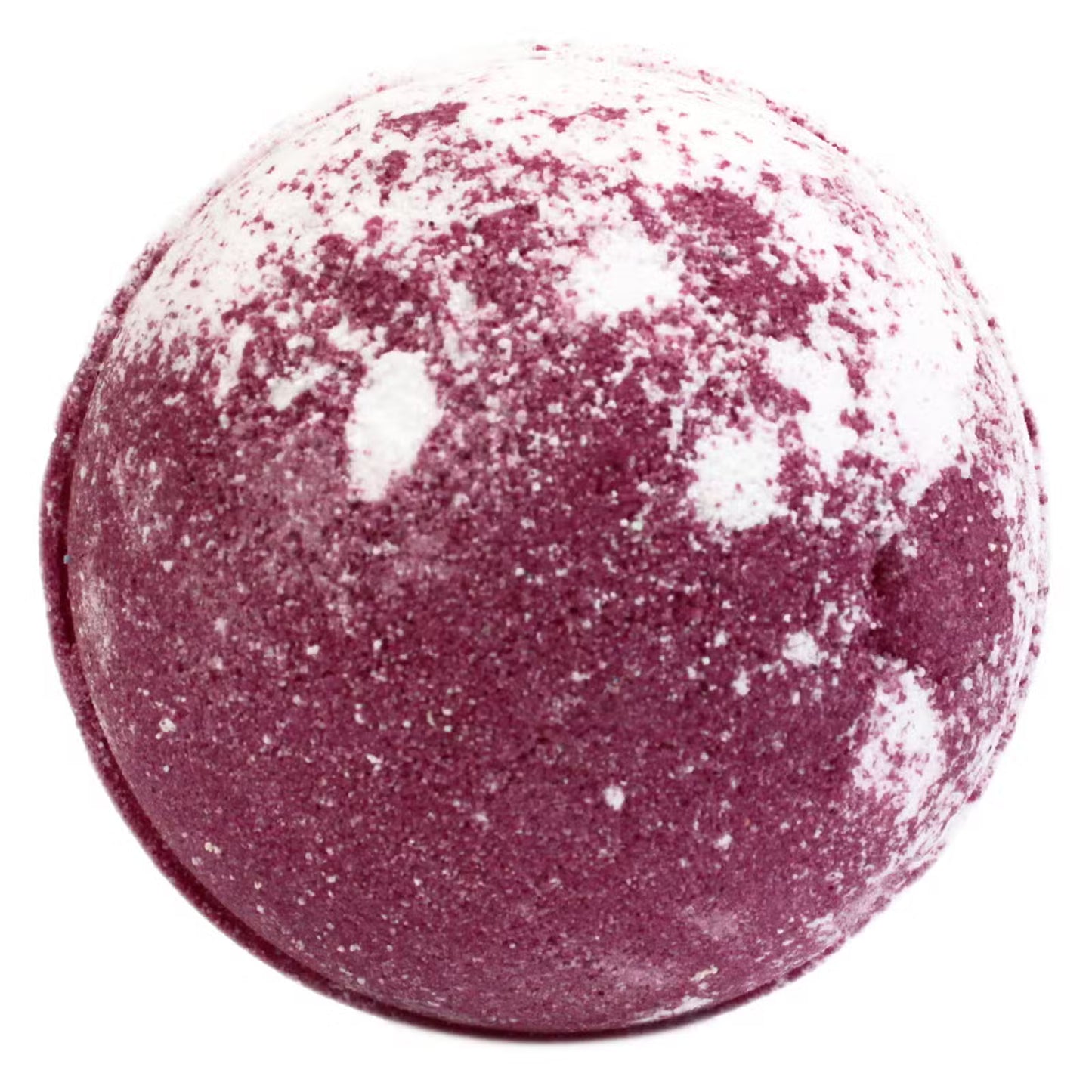 Close-up of Lumaysa Strawberry Pavlova red and white bath bomb showing textured handmade surface on a clean white background