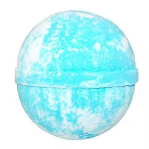 Full view of Lumaysa Angel Delight blue and white jumbo bath bomb (180g) for relaxing spa-style baths