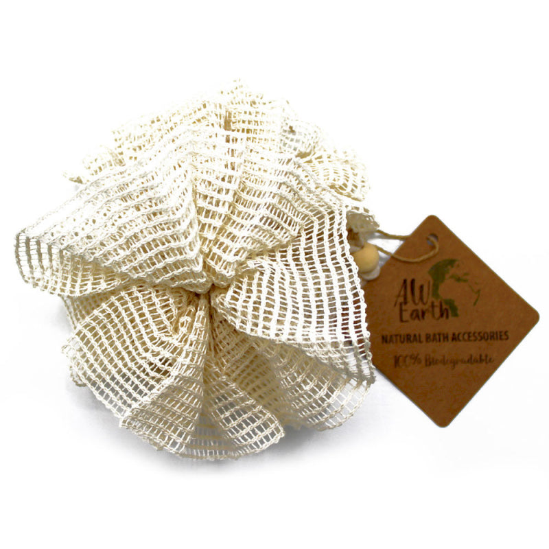 Lumaysa CloudTouch exfoliating ramie shower puff made from 100% natural biodegradable ramie fiber