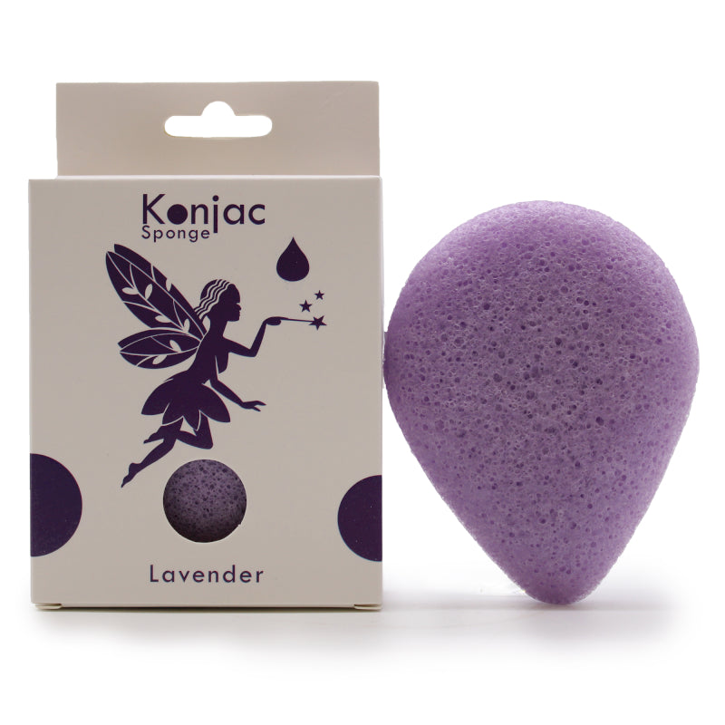 Lumaysa Konjac Facial Sponge – Lavender with eco-friendly packaging, 100% natural biodegradable facial cleansing sponge