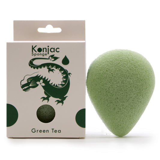 Lumaysa Konjac Facial Sponge – Green Tea with eco-friendly packaging and natural green konjac sponge for gentle facial cleansing
