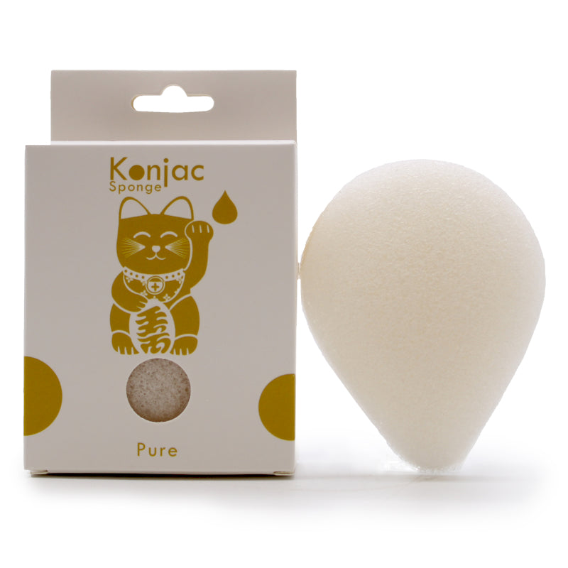 Lumaysa Natural Konjac Facial Sponge for sensitive skin with eco-friendly packaging on a clean white background